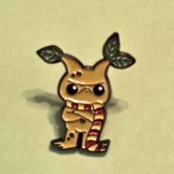 Harry Potter Mandrake Grumpy Wearing Scarf Enamel Metal Pin
