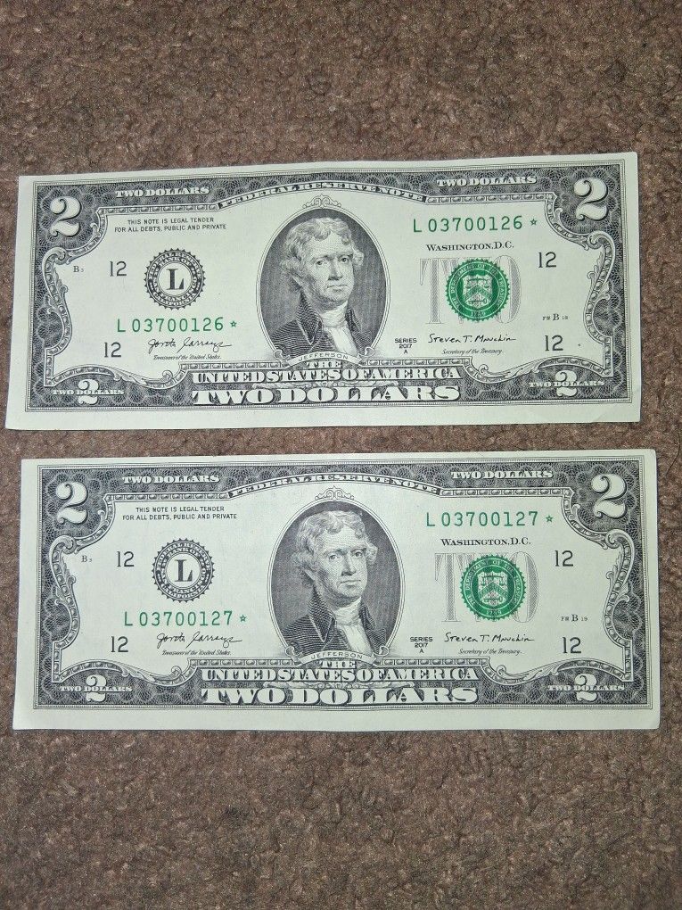 2017 Star π 2 Dollar Notes Siquential