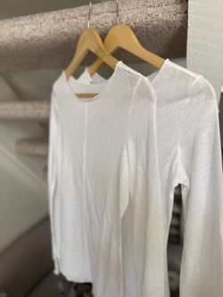 Two NEW TOPS WHITE LONG SLEEVE
