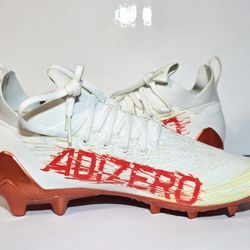 Adidas 'ADIZERO' Primeknit Football Cleats Mens Size 11 White Orange NWOB