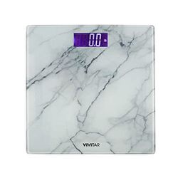 Marble Digital Scale Bathroom Glass Weight Scale Realistic Marble Finish Wide, Sturdy, Sleek Glass Scale with 395 Pound Capacity