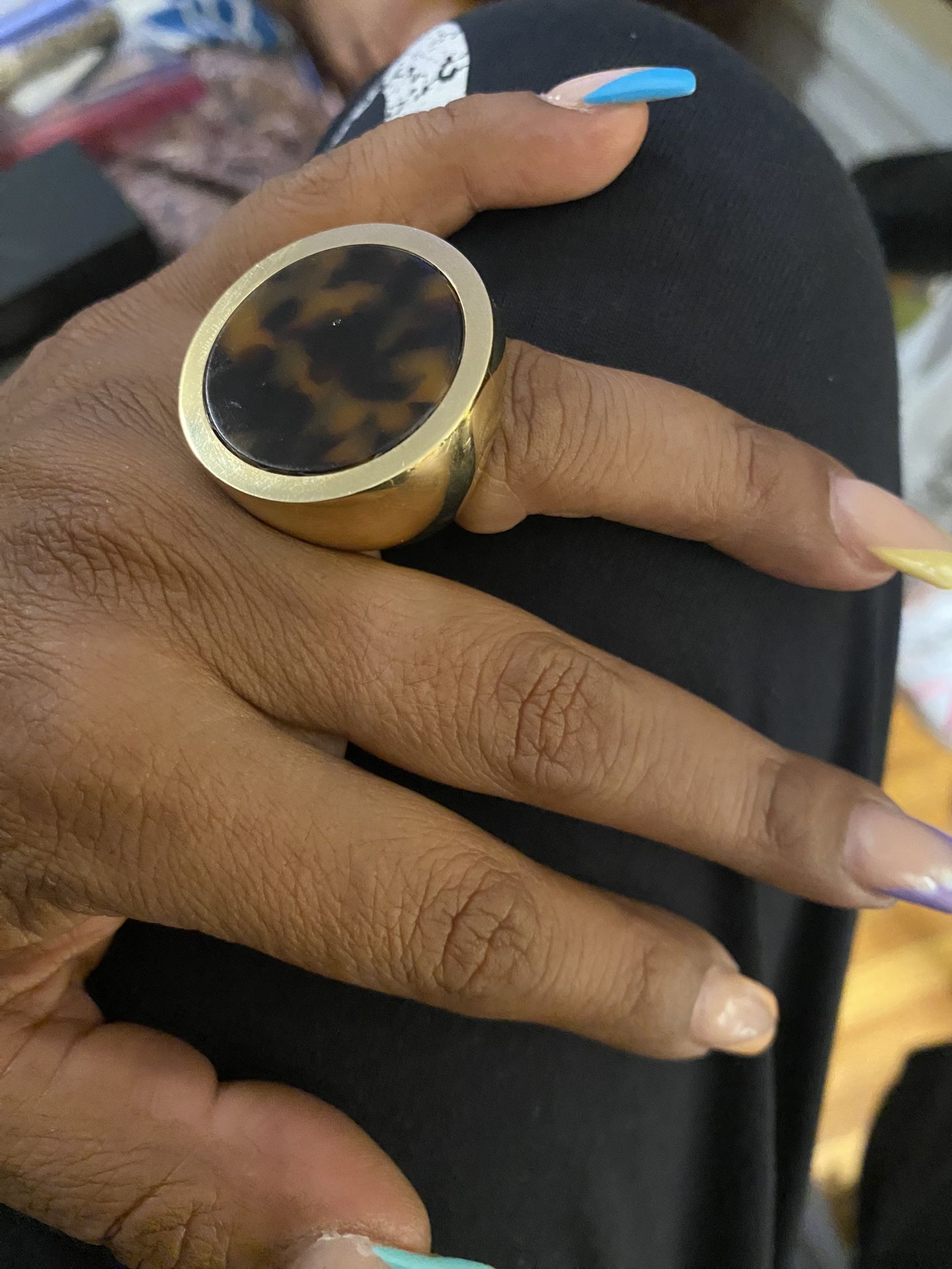 Michael kors tortoise sale shell ring