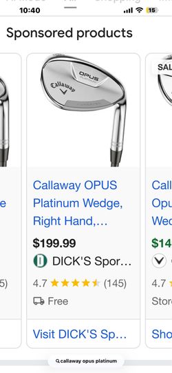 Callaway Opus Platinum 54 Degree Wedge