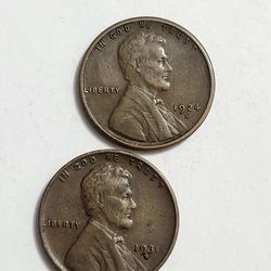 1924-S - 1931-D Wheat Cent Penny Coins - Antique U.S Coins
