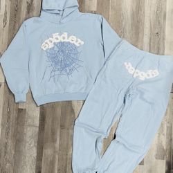 SP5DER Rhinestone Web Hoodie & Sweatpant Set