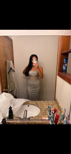 Sliver prom dress