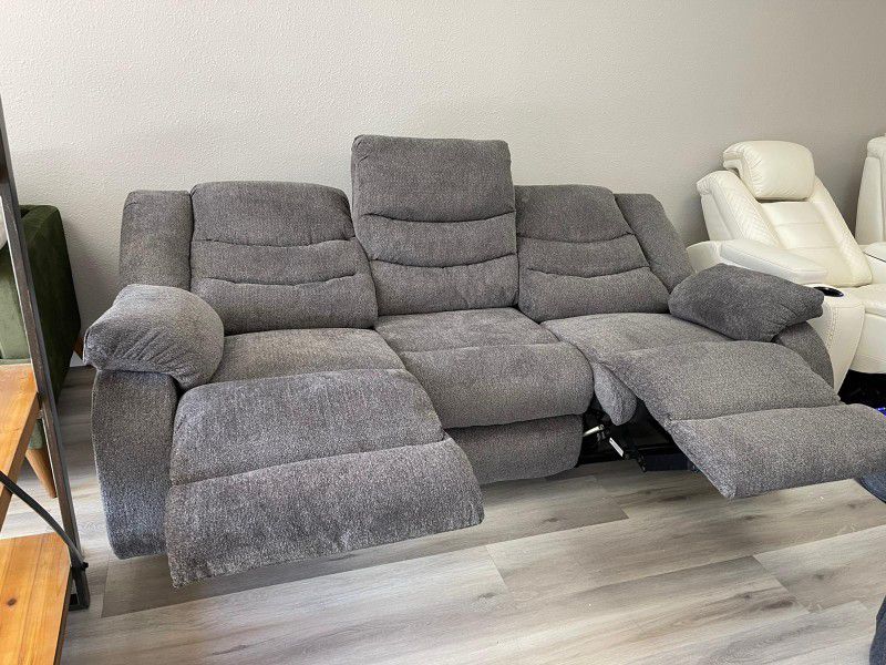 Tulen Ample Reclining Sofa Gray