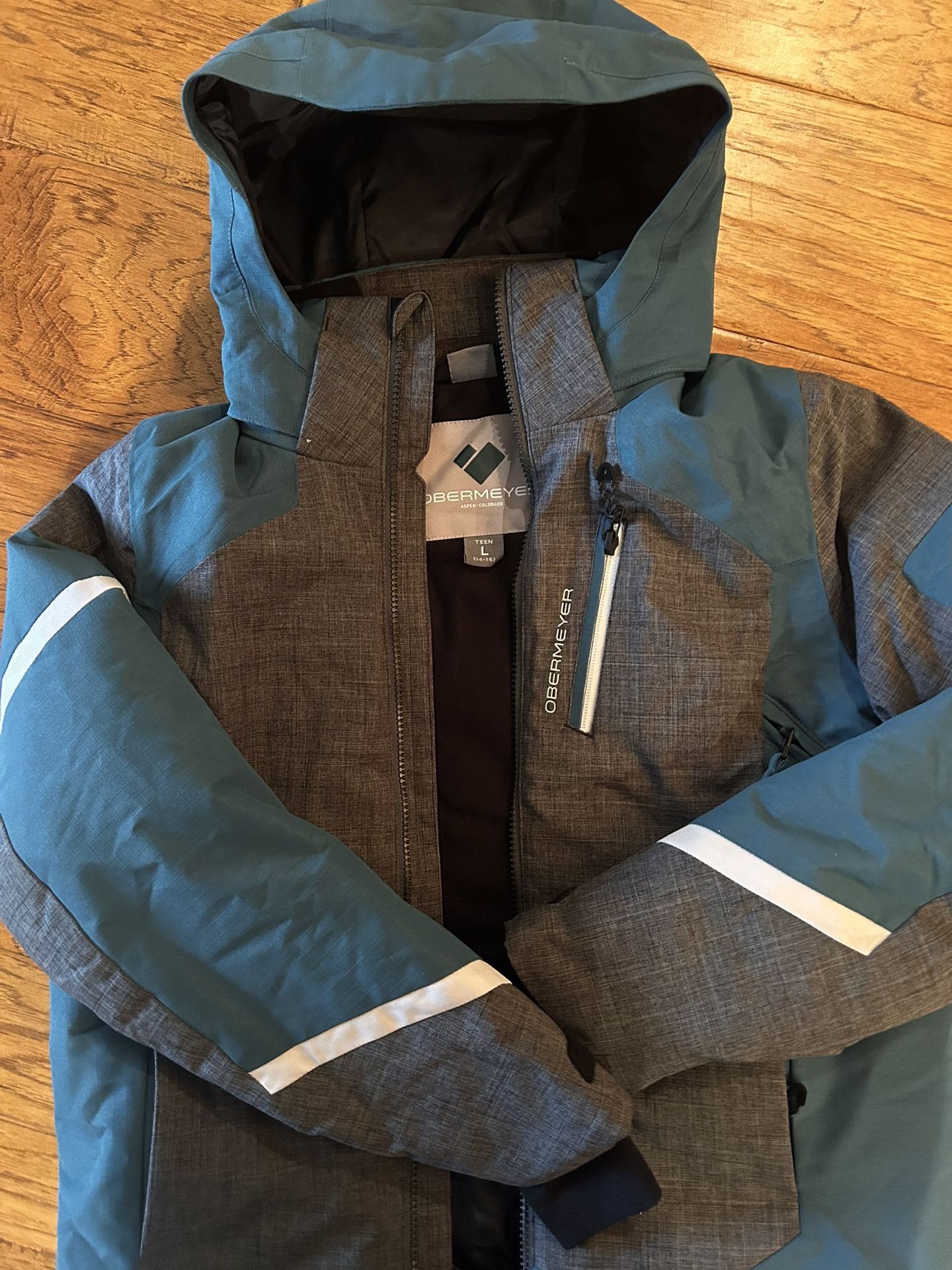 Boys Obermeyer Snow Ski Jacket Size Large 14-16