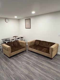 Beige Sofa + Loveseat Set