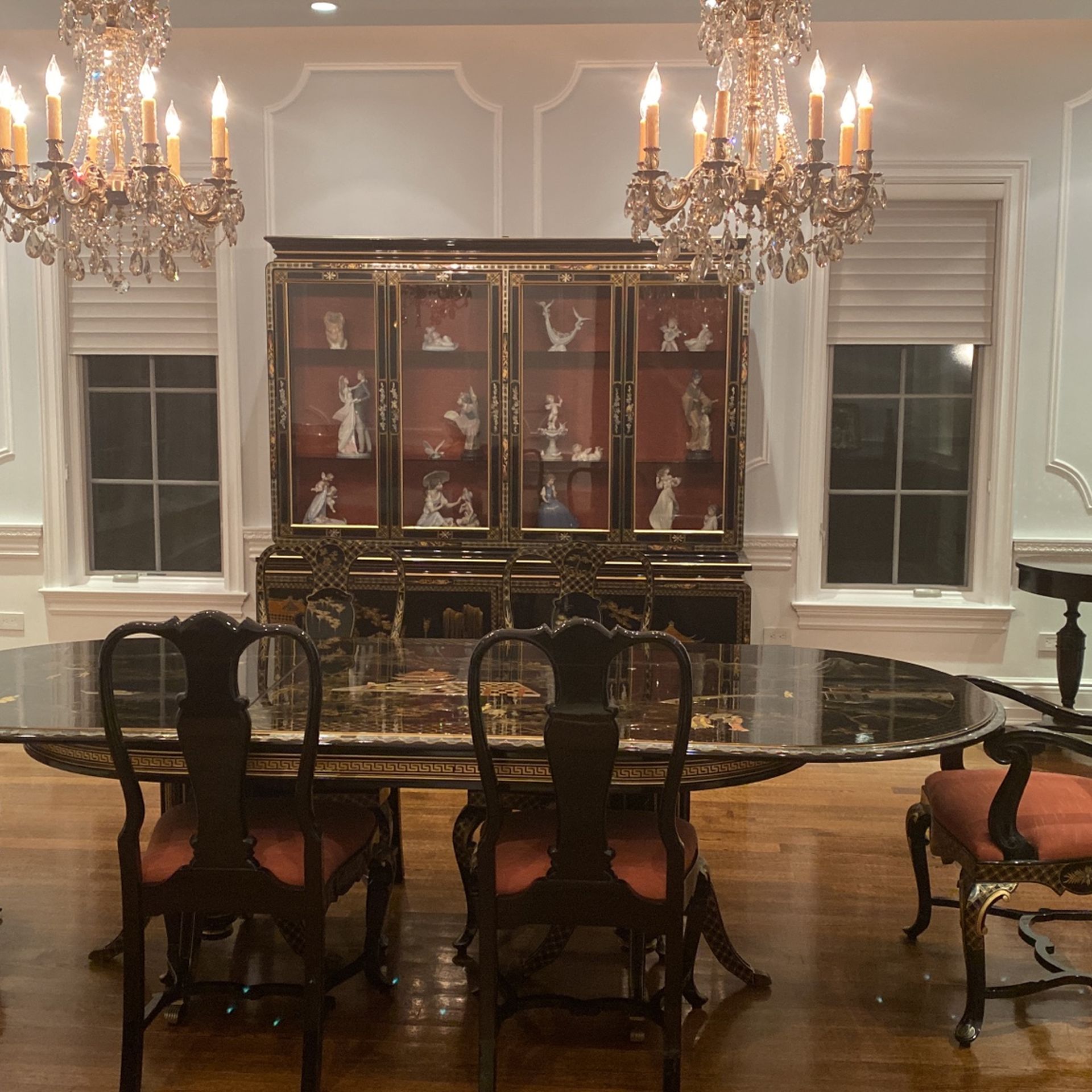 1980s Hand painted Vintage Dining Room Set