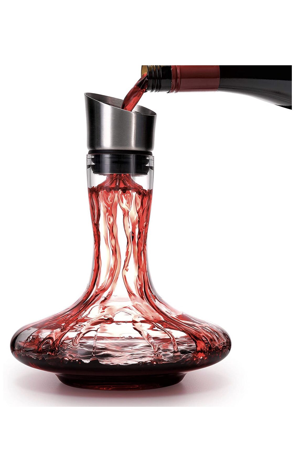 Wine Decanter Built-in Aerator Pourer, Wine Carafe Red Wine Decanter,100% Lead-free Crystal Glass, Wine Hand-held Aerator, Wine Gift, Wine Accessories