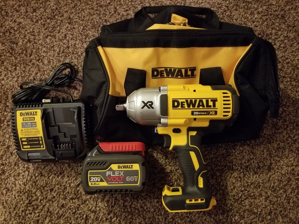 Dewalt 20-Volt Max XR Lithium-Ion 1/2 in. Cordless Impact Wrench Kit with Hog Ring Anvil Starter Kit