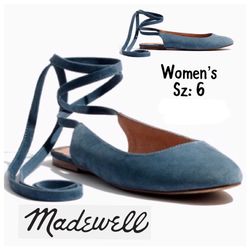 Final Sale NIB Women’s Designer Madewell Ankle Wrap Flats Sz:6