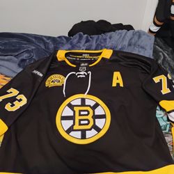 Charlie McAvoy Authentic Pro 100 Year Rapid Jersey Size 56