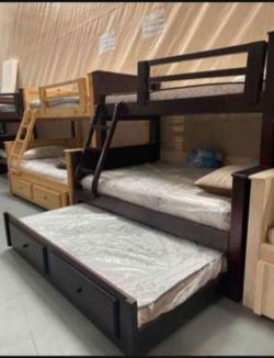 Bunk Beds/ Literas Twin Full Full Madera 100% Pinewood