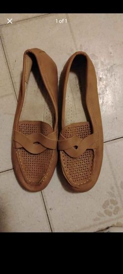 Tan Perforated Penny Loafers