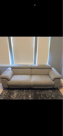 Light Gray Fabric Recliner Sofa