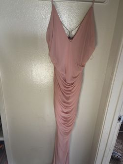 New Fashion Nova Long Pink Dress W/ Necklace