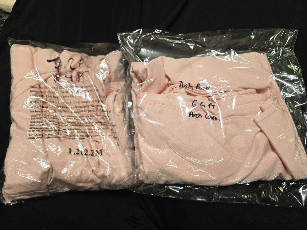 2 Pack Dusty Pink Arch Cover Spandex 7.2ft And 6.6ft  New  Party Decorations