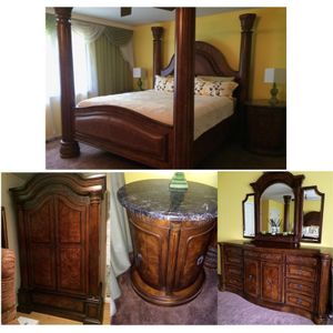 Canopy Bedroom Set King 6pc Collezione Europa Brazilian Cherry For Sale In Bridgewater Nj Offerup