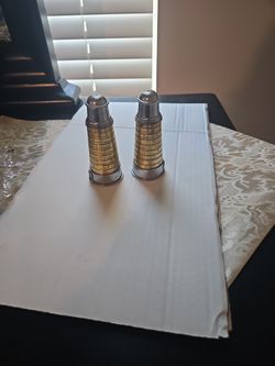 Lighthouse Salt and Pepper Shakers - Brass & Stainless