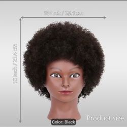 Afro Mannequin Head with Human Hair
