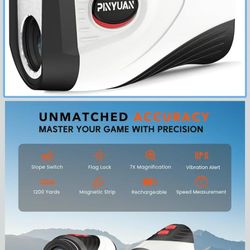 Golf Rangefinder with Slope,1200 Yards Laser Range Finder Golfing,7X Magnification,Flag Lock Vibration,Rechargeable Range Finders with Magnet Stripe,C