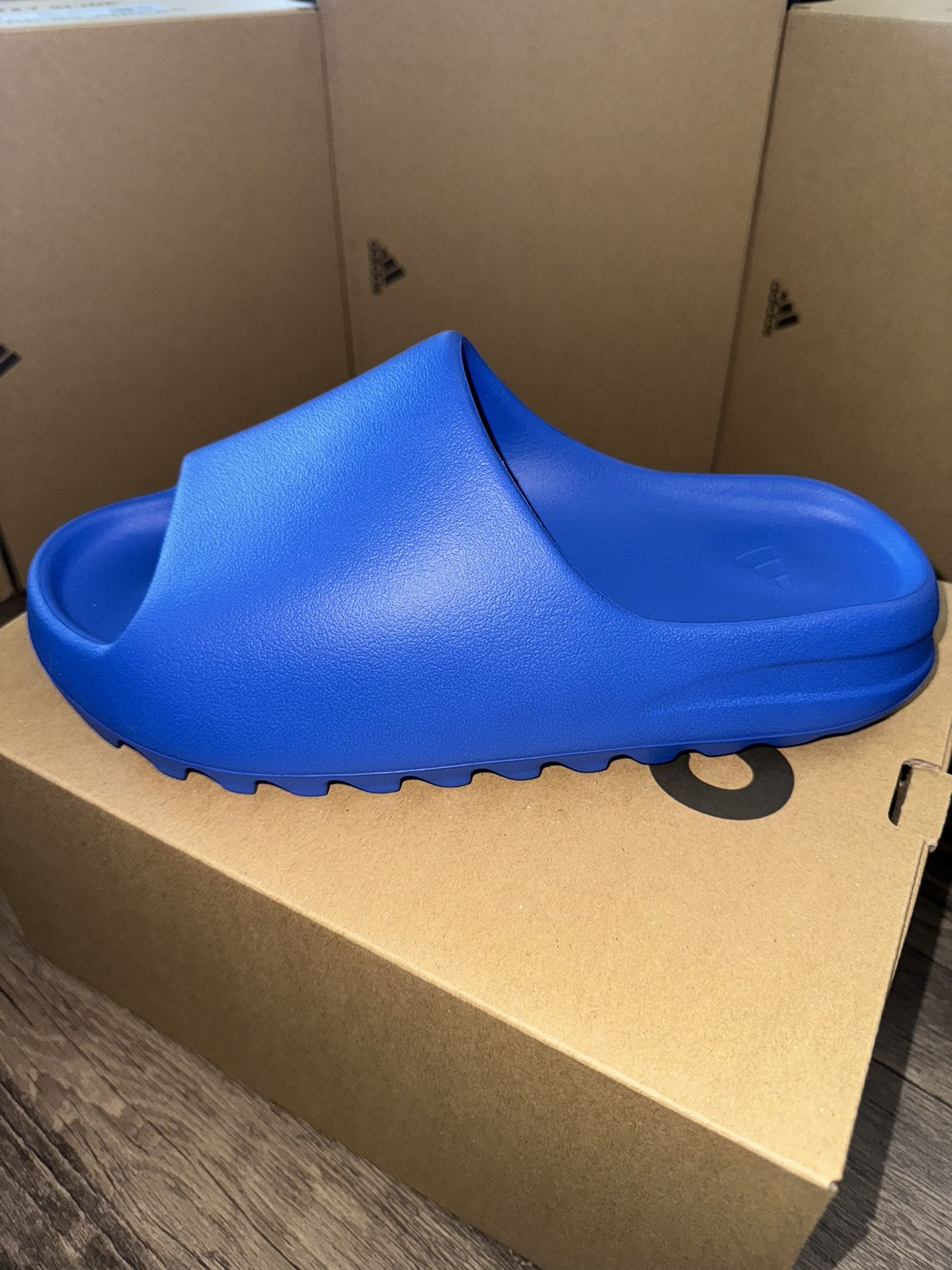 adidas gazelle silver green womens Adidas Yeezy Slide 'Azure'