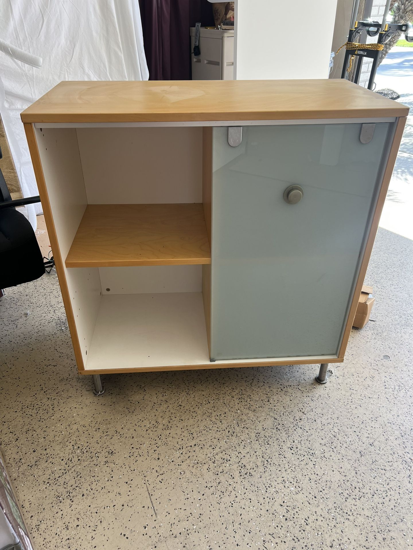 IKEA Cabinet Bookshelf With Glass Sliding Door