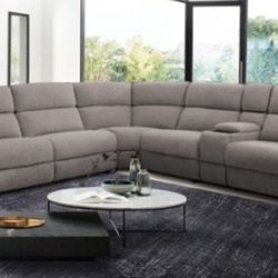 Brand New Grey Super Plush Power Reclining Sectional Sofa 