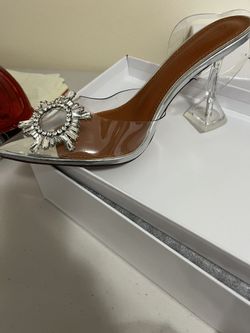 Clear Heel Evening Shoes! New In Box! Asking 150 The Size Was Too Small, And No Return!i Think They Could Be Size 7? Not Sure