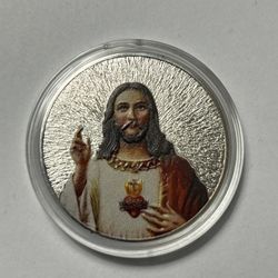 Silver Jesus Nativity Scene Coin