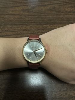 Nixon Gold Tone Leather Watch (Vintage)