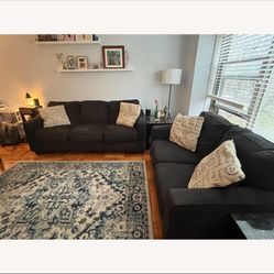 Grey Modern Sofa + Loveseat Set