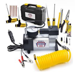 Tire Inflator Portable Air Compressor With Repair Kit 