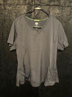 Gray scrub top