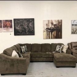 Ultra Comfort Graftin Oversized U Shaped Couch Sectional ✅ Living Room Set 🤩 $39 Down Payment ‼️