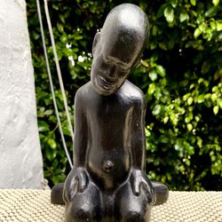 Vintage Haitian Boy Statue Possibly Ceramic 