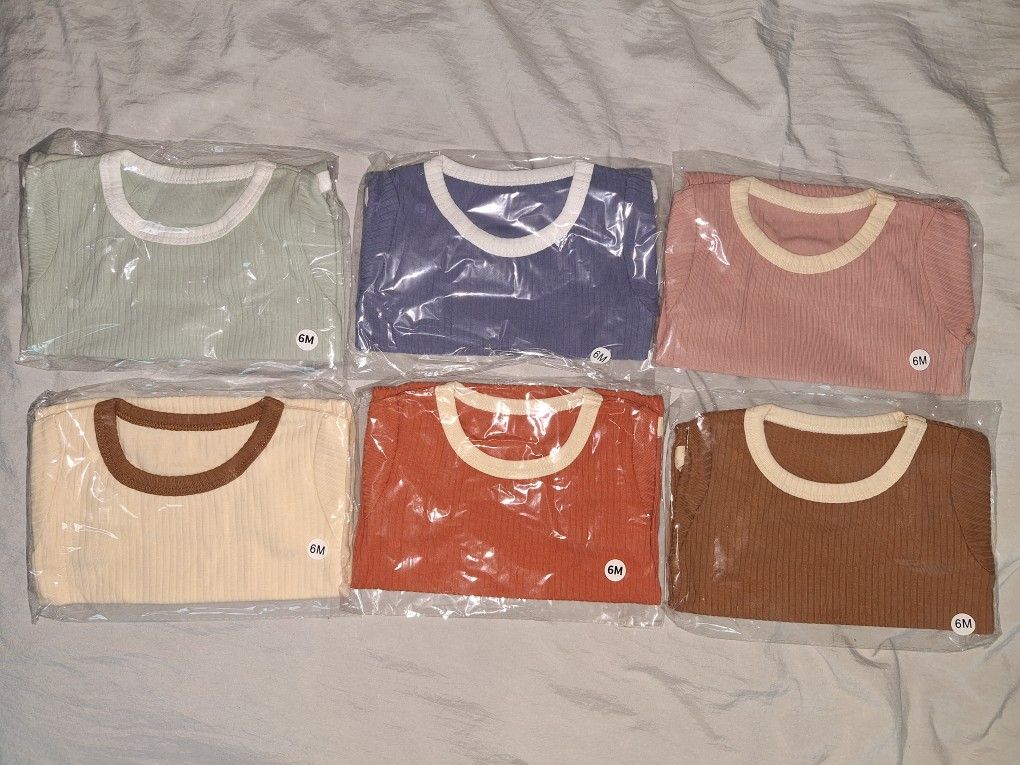 Baby Short Sleeved Ribbed Onsies Bodysuits