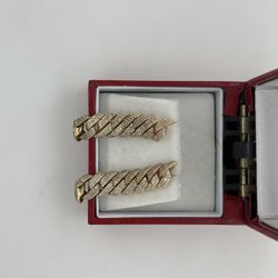 Cuban Earrings w/ Gold & Diamonds 