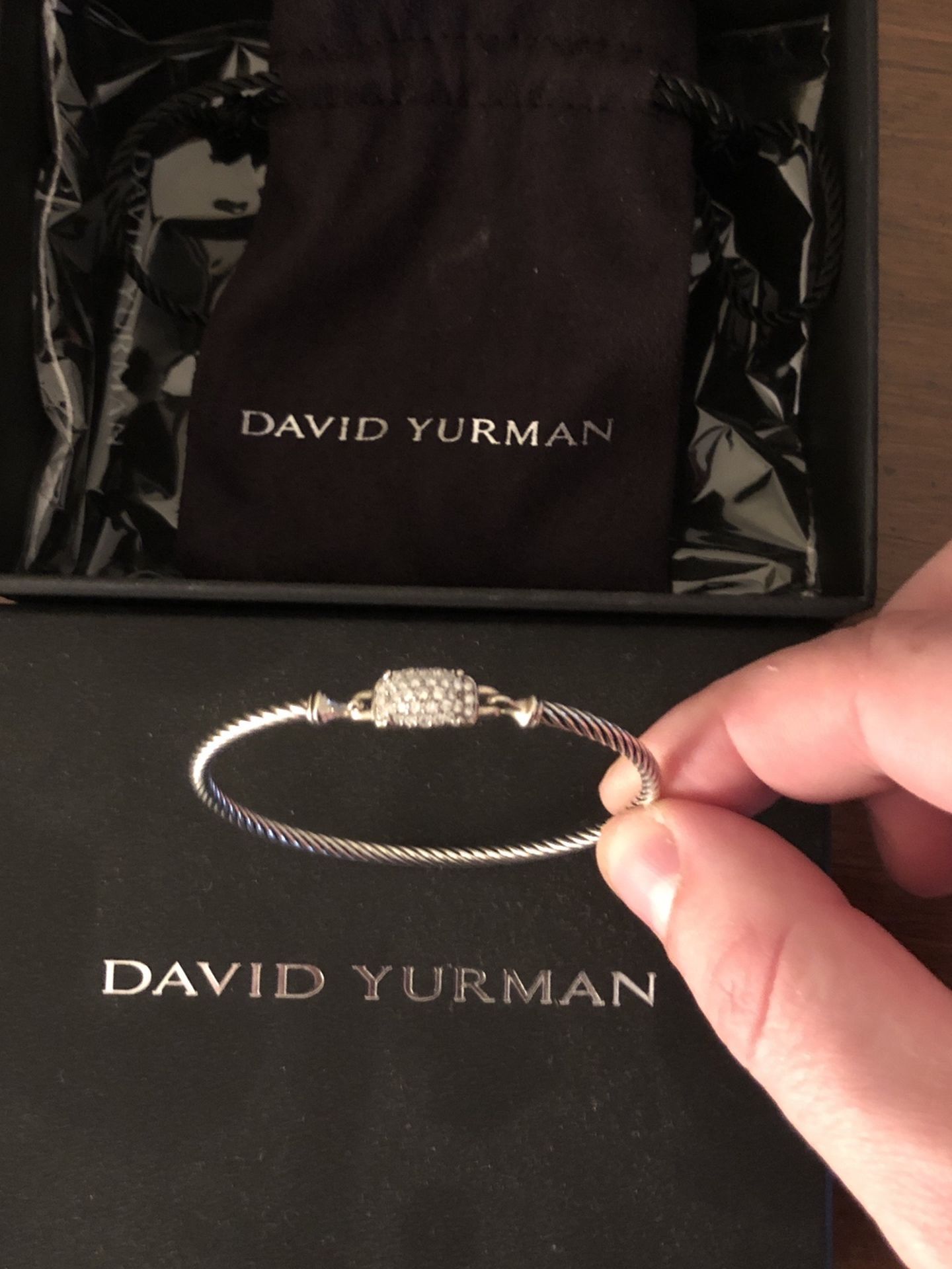 David Yurman Bracelet With Diamond Clasp