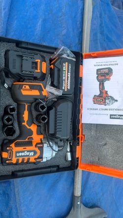 1/2" Cordless Impact Wrench, 900Ft-lbs (1200N.m) Brushless High Torque Impact Gun,3800RPM,3 Variable Speeds, LED Light, 2x4000mAh Battery, 5 Sockets,