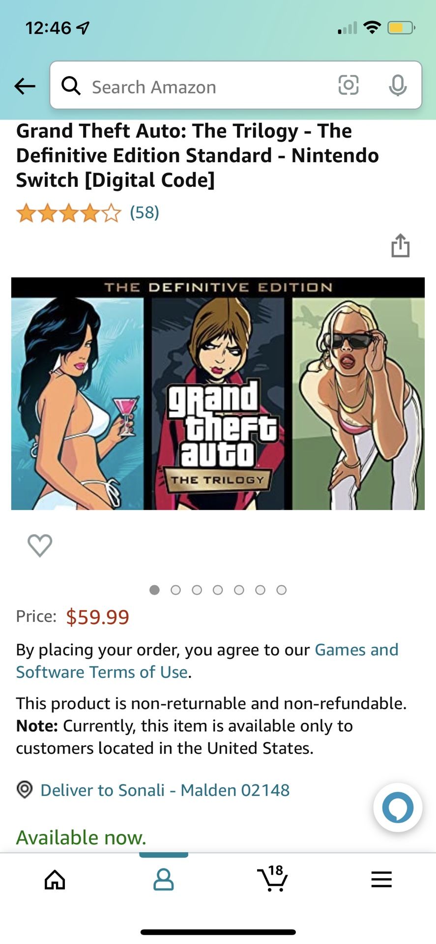 Grand Theft Auto: The Trilogy - The Definitive Edition Standard - Nintendo Switch [Digital Code]