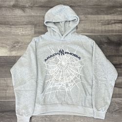 Spider Grey and white hoodie Size M