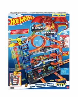 2 Hot Wheels Ultimate Garages + 50 Hot Wheels Cars