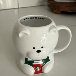 Starbucks 2025 Mug Ceramic Christmas Bearista Bear White 12oz HOLIDAY