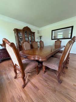 Michael Amini Dining Set and China Cabinet