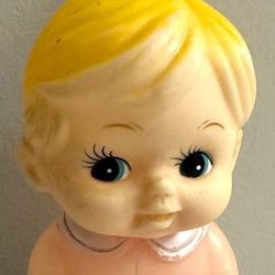 Vintage Collectible Squeeze Squeaky Little Baby Rubber Doll Toy