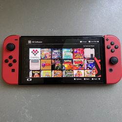 Nintendo Switch OLED Red Mario Edition With Games