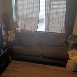 2 pc Chocolate Oversized Sofa & Loveseat   $400